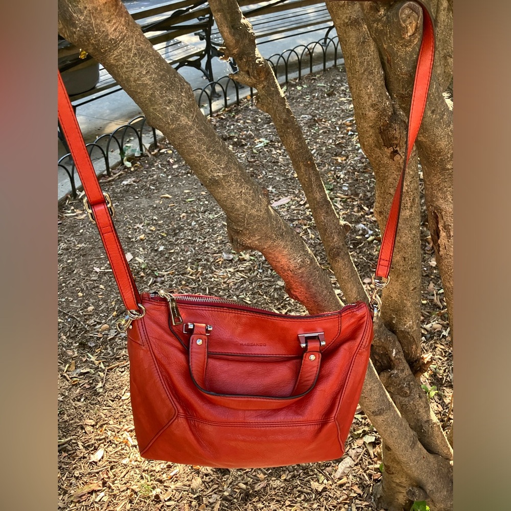 Rabeanco crossbody/top handle  red leather bag🥰🌺❤️